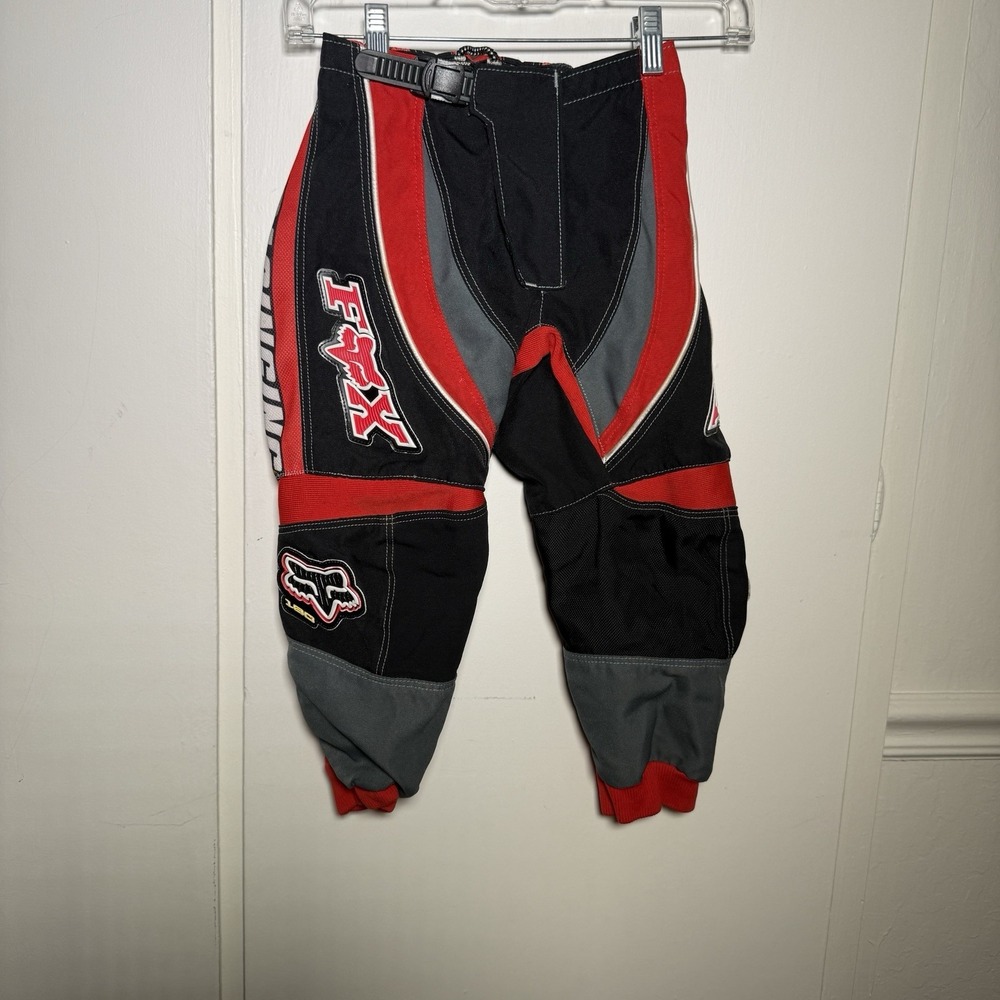Fox Racing Youth Motocross 180 Pants Size 6 Red Black Dirt Bike MX Riding Gear